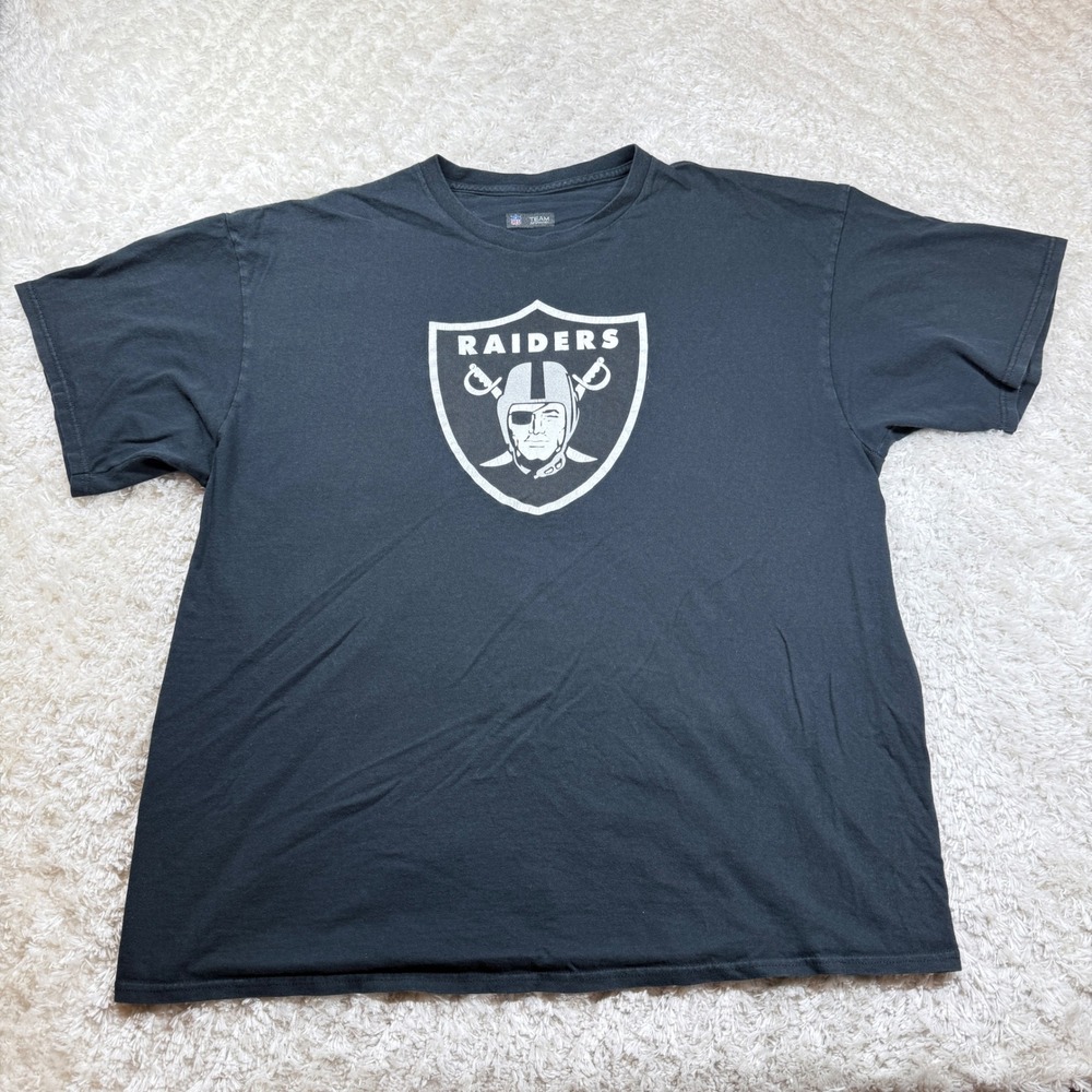Las Vegas Raiders NFL Team Apparel Black Graphic T Shirt Mens 2XL Football Sport